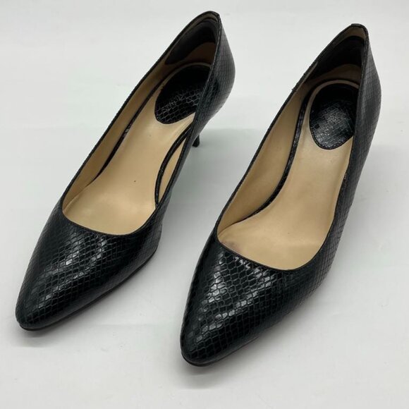 Cole Haan Air Miranda Black Snake Print Pump 8B 8 GUC - Picture 1 of 11